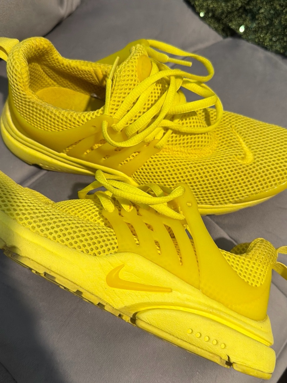 Nike women Yellow Mesh Athletic Sneakers
